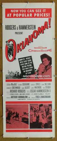 f784 OKLAHOMA insert movie poster R63 Gordon MacRae, Shirley Jones
