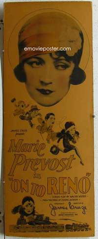 f007 ON TO RENO insert movie poster '28 Marie Prevost, James Cruze