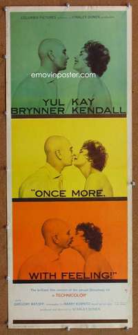 f789 ONCE MORE WITH FEELING insert movie poster '60 Yul Brynner