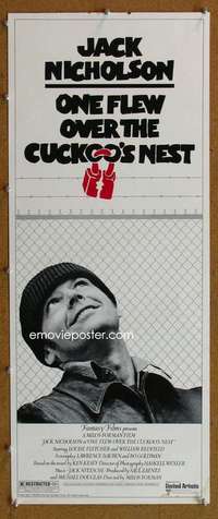 f791 ONE FLEW OVER THE CUCKOO'S NEST insert movie poster '75 Nicholson