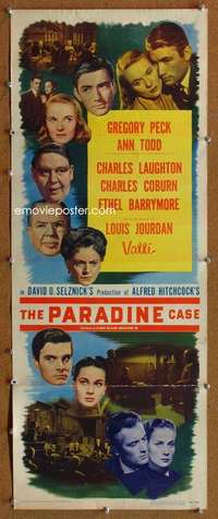 f795 PARADINE CASE insert movie poster '48 Alfred Hitchcock, Peck, Todd