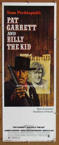 f798 PAT GARRETT & BILLY THE KID insert movie poster '73 Bob Dylan