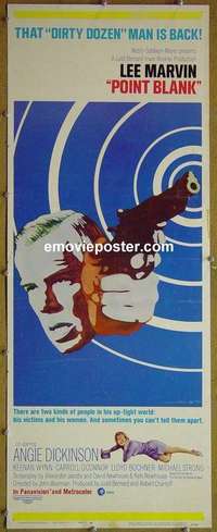 f806 POINT BLANK insert movie poster '67 Lee Marvin, Angie Dickinson