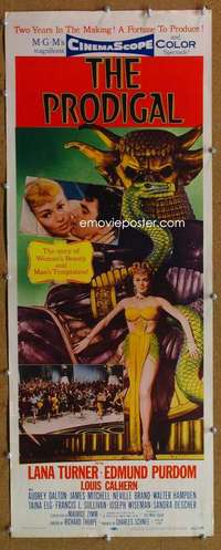 f818 PRODIGAL insert movie poster '55 Lana Turner, Edmond Purdom