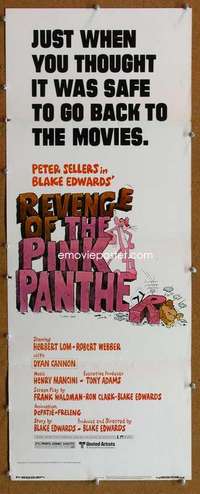 f835 REVENGE OF THE PINK PANTHER insert movie poster '78 Sellers