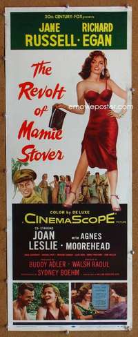 f836 REVOLT OF MAMIE STOVER insert movie poster '56 Jane Russell, Egan