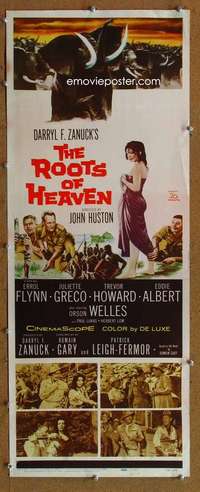 f842 ROOTS OF HEAVEN insert movie poster '58 Errol Flynn, Julie Greco