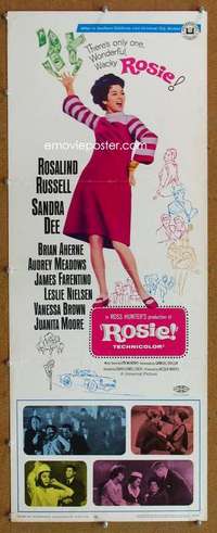 f843 ROSIE insert movie poster '67 Rosalind Russell, Sandra Dee