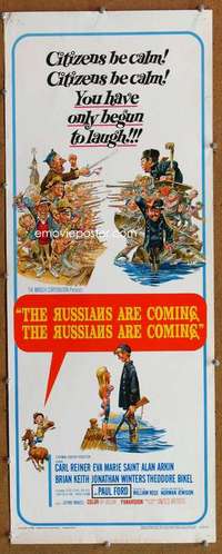 f846 RUSSIANS ARE COMING insert movie poster '66 Jack Davis art!