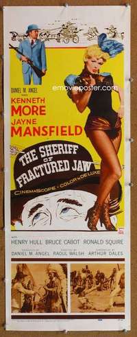f866 SHERIFF OF FRACTURED JAW insert movie poster '59 Jayne Mansfield