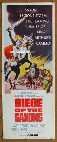 f870 SIEGE OF THE SAXONS insert movie poster '63 King Arthur, Camelot!