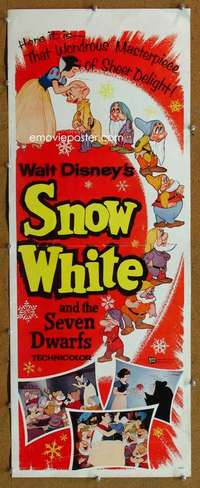 f876 SNOW WHITE & THE SEVEN DWARFS insert movie poster R58 Disney