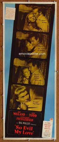 f877 SO EVIL MY LOVE insert movie poster '48 Ray Milland, Ann Todd