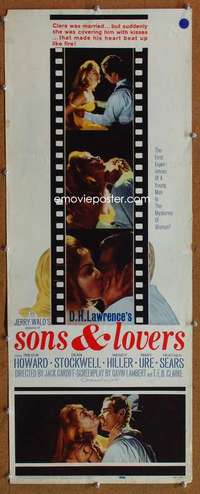 f881 SONS & LOVERS insert movie poster '60 D.H. Lawrence, Howard