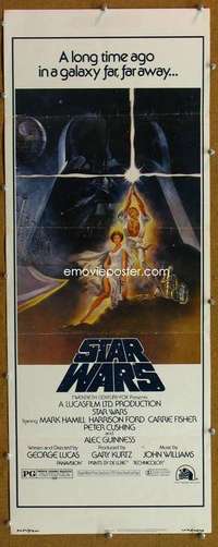 f888 STAR WARS insert movie poster '77 George Lucas sci-fi classic!