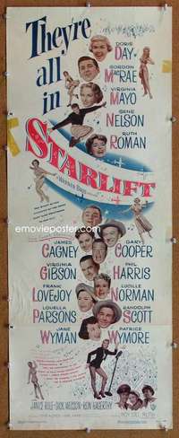 f890 STARLIFT insert movie poster '51 Gary Cooper, James Cagney