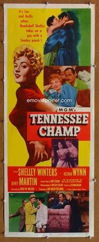 f911 TENNESSEE CHAMP insert movie poster '54 boxing, Shelley Winters!