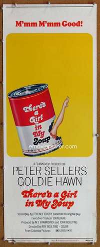 f916 THERE'S A GIRL IN MY SOUP insert movie poster '71 Goldie Hawn