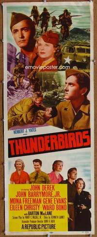 f923 THUNDERBIRDS insert movie poster '52 John Derek, John Barrymore
