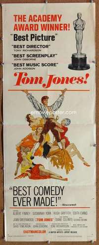 f926 TOM JONES insert movie poster '63 Albert Finney, Edith Evans
