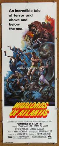 f948 WARLORDS OF ATLANTIS insert movie poster '78 Doug McClure