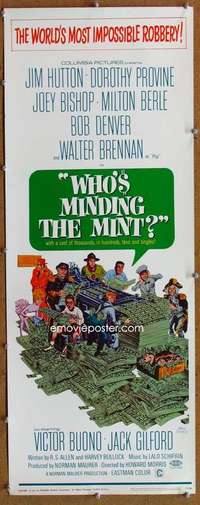 f952 WHO'S MINDING THE MINT insert movie poster '67 Norman Maurer art!