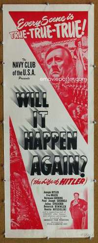 f954 WILL IT HAPPEN AGAIN insert movie poster '48 Dwain Esper