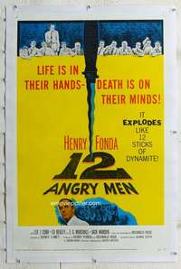 g261 12 ANGRY MEN linen one-sheet movie poster '57 Henry Fonda, Sidney Lumet