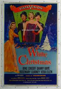 g001 WHITE CHRISTMAS linen Forty by Sixty movie poster '54 Crosby, Danny Kaye