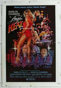 g271 ANGEL OF HEAT linen one-sheet movie poster '82 sexy Marilyn Chambers!