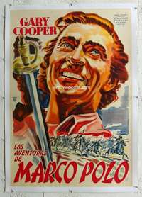 g036 ADVENTURES OF MARCO POLO linen Argentinean R40s best close up art of Gary Cooper by Venturi!