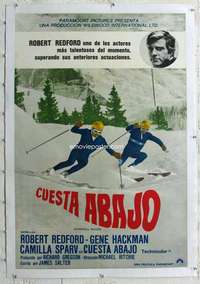 g044 DOWNHILL RACER linen Argentinean movie poster '69 skiing!
