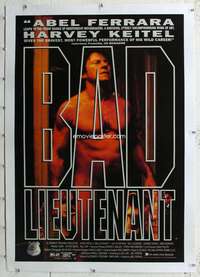 g276 BAD LIEUTENANT linen one-sheet movie poster '92 Harvey Keitel