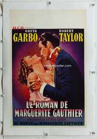 g182 CAMILLE linen Belgian movie poster R50s Greta Garbo, Taylor