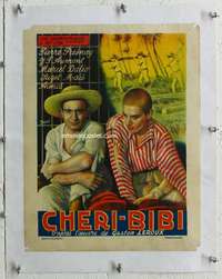g178 CHERI-BIBI linen Belgian 12x15 movie poster '37 Leon Mathot