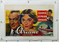g189 LOVE IN THE AFTERNOON linen Belgian movie poster '57 Cooper