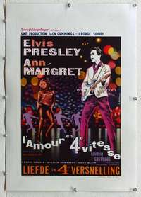 g195 VIVA LAS VEGAS linen Belgian movie poster '64 Elvis Presley