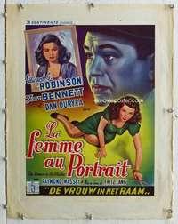 g196 WOMAN IN THE WINDOW linen Belgian movie poster R50s Fritz Lang