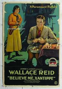 g281 BELIEVE ME XANTIPPE linen one-sheet movie poster '18 Wallace Reid