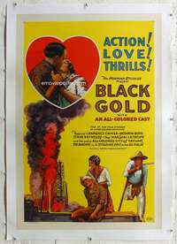 g284 BLACK GOLD linen one-sheet movie poster '27 Norman all-black epic!