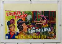 g181 BOHEMIAN GIRL linen Belgian movie poster R50s Laurel & Hardy!