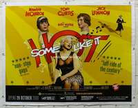 g211 SOME LIKE IT HOT linen British quad movie poster R00 Marilyn!