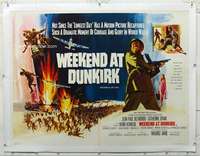 g213 WEEKEND AT DUNKIRK linen British quad movie poster '65 Belmondo