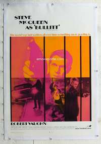 g293 BULLITT linen one-sheet movie poster '69 Steve McQueen, Robert Vaughn
