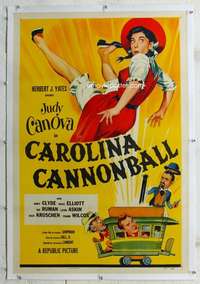 g300 CAROLINA CANNONBALL linen one-sheet movie poster '55 Judy Canova, Clyde