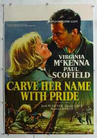 g301 CARVE HER NAME WITH PRIDE linen English one-sheet movie poster '58