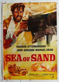 g322 DESERT PATROL linen English one-sheet movie poster '62 Sea of Sand!