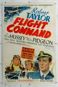 g342 FLIGHT COMMAND linen style D one-sheet movie poster '40 Robert Taylor