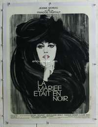 g084 BRIDE WORE BLACK linen French 23x31 movie poster '68 Truffaut