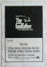 g351 GODFATHER linen one-sheet movie poster '72 Francis Ford Coppola, Brando